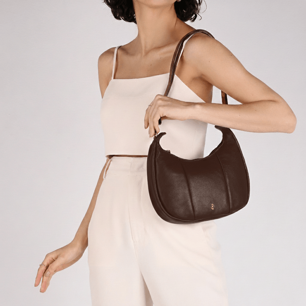 Bolsa Hobo Couro Marrom Marrom 4