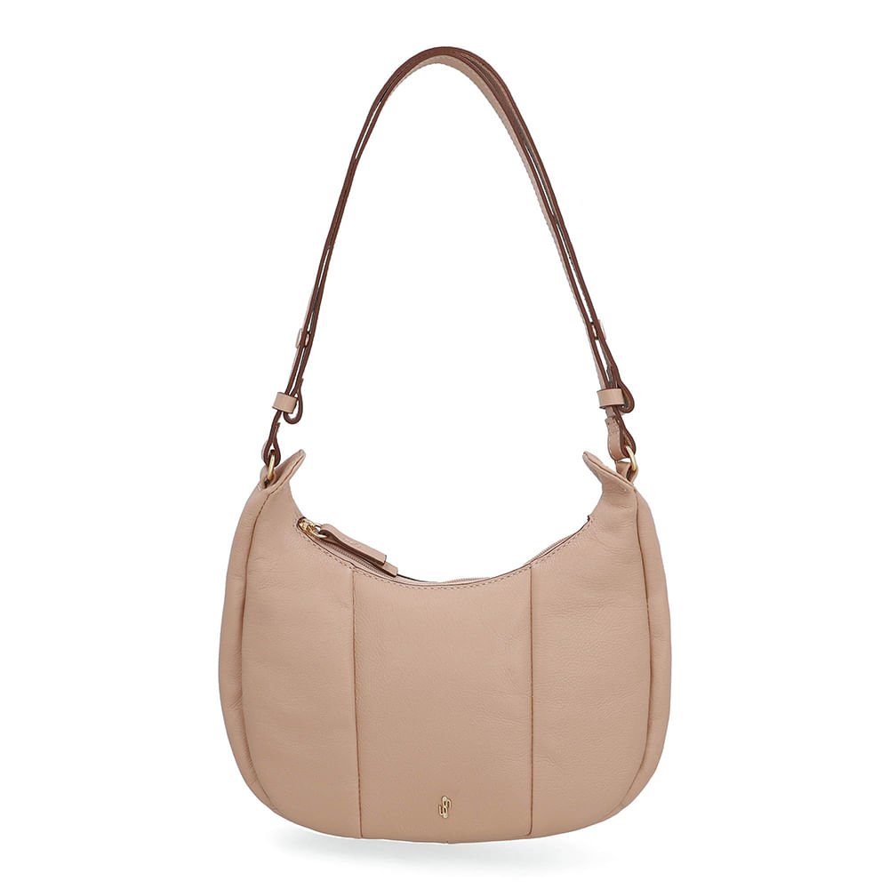 Bolsa Hobo Couro Bege