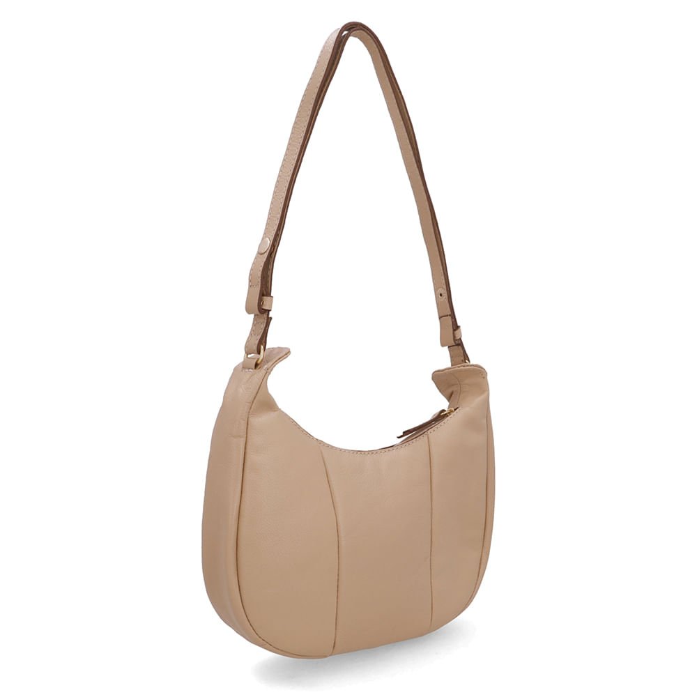 Bolsa Hobo Couro Bege Bege 2