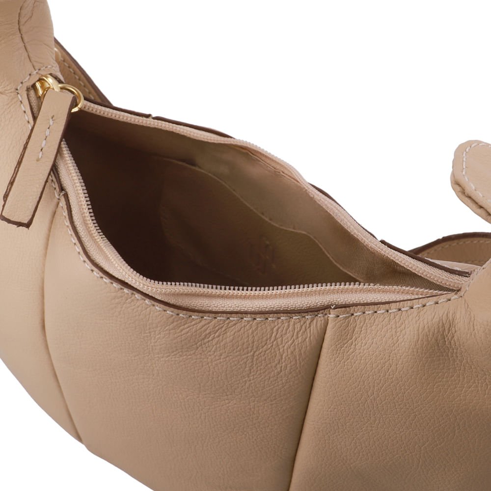 Bolsa Hobo Couro Bege Bege 3