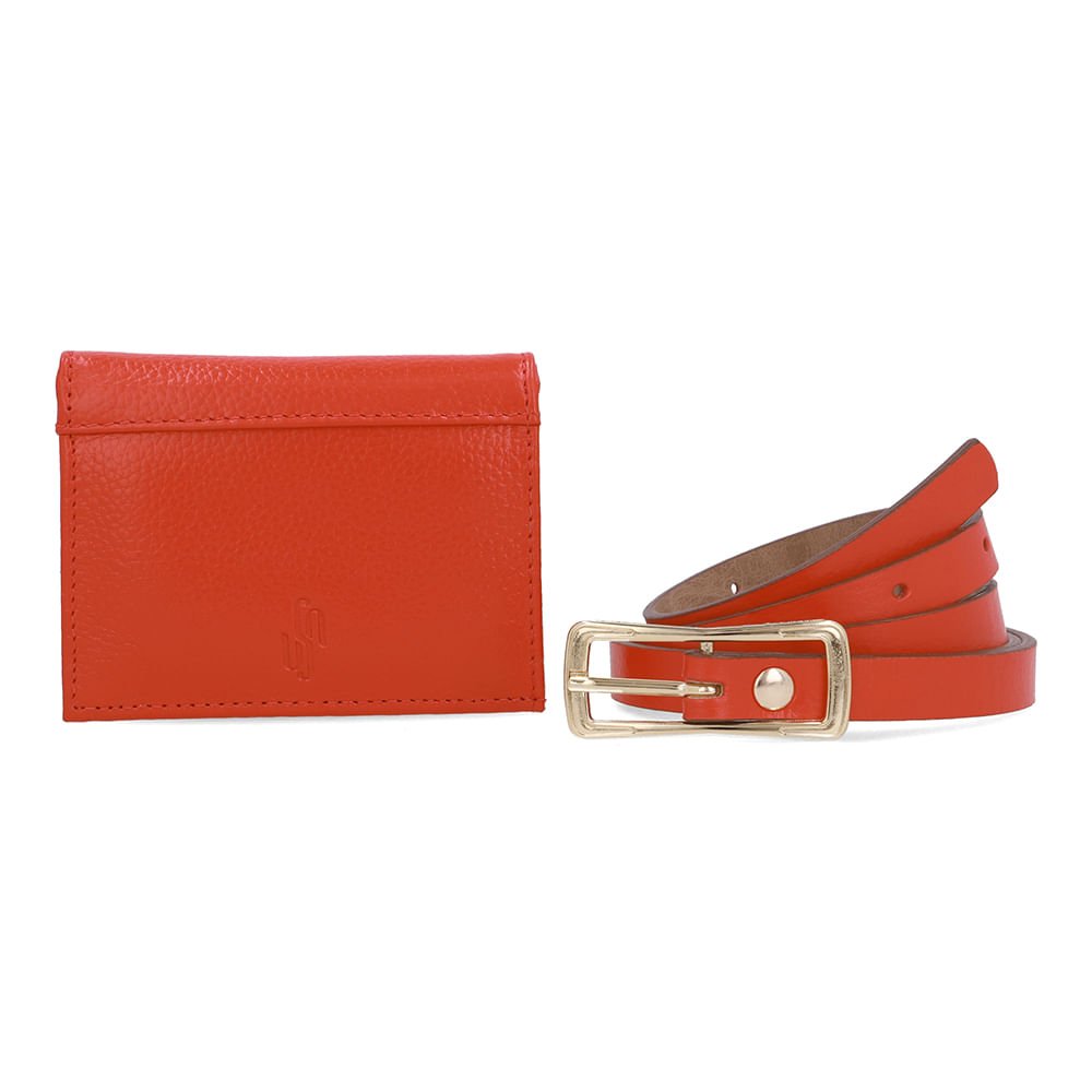 Combo Cinto e Carteira Vermelho