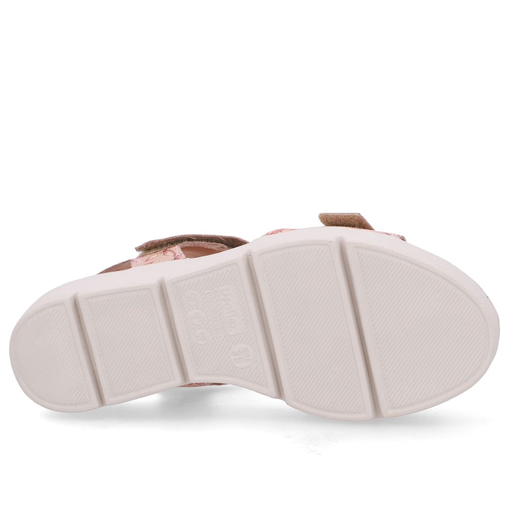 Sandália Plataforma Couro Floral Rosa 5