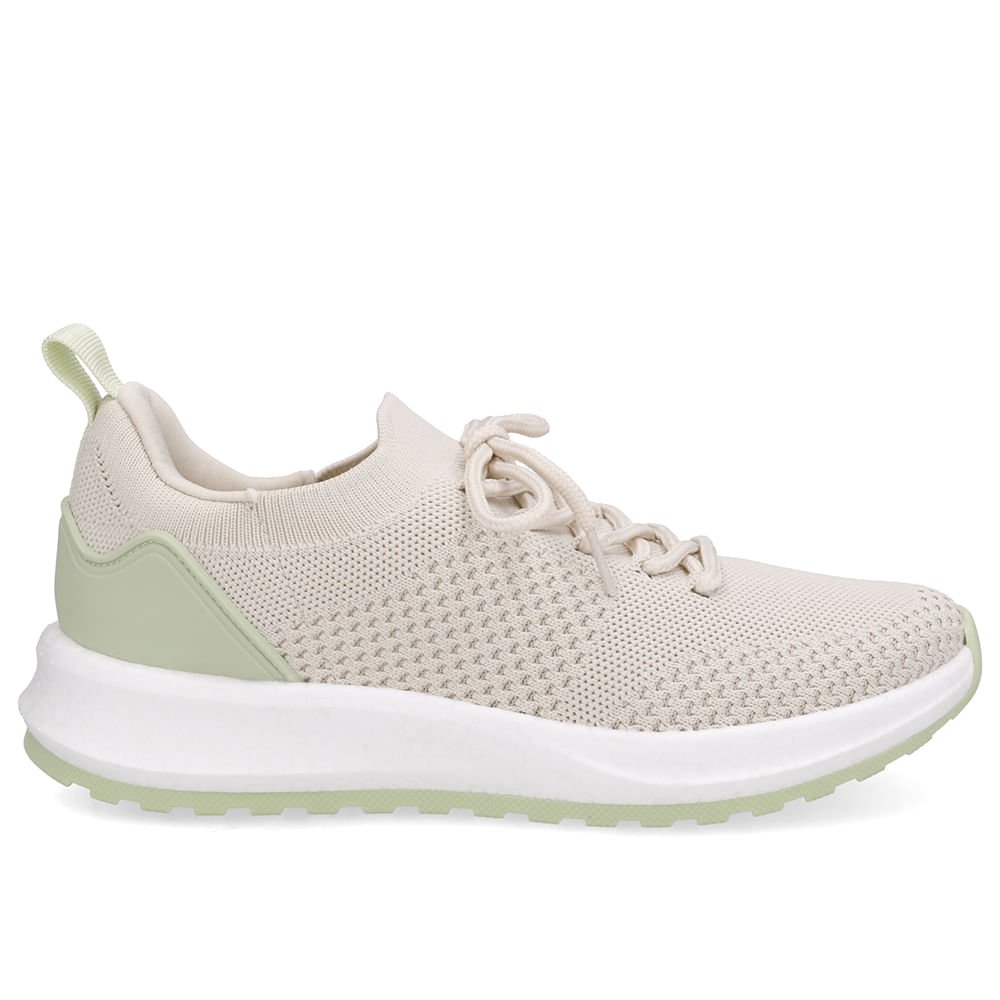 Tênis Poofy Tecido Branco Marfim