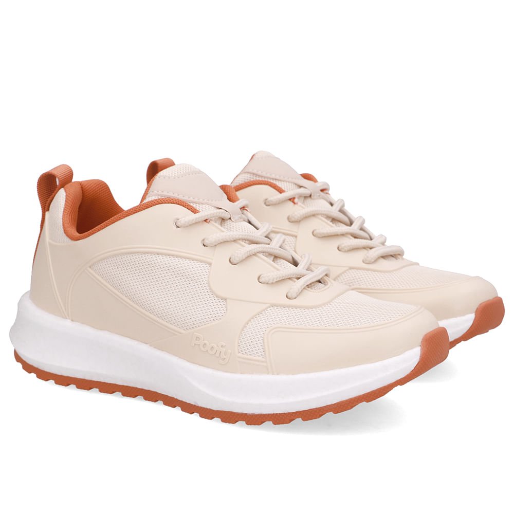 Tênis Poofy Tecido Branco Marfim Bege 2