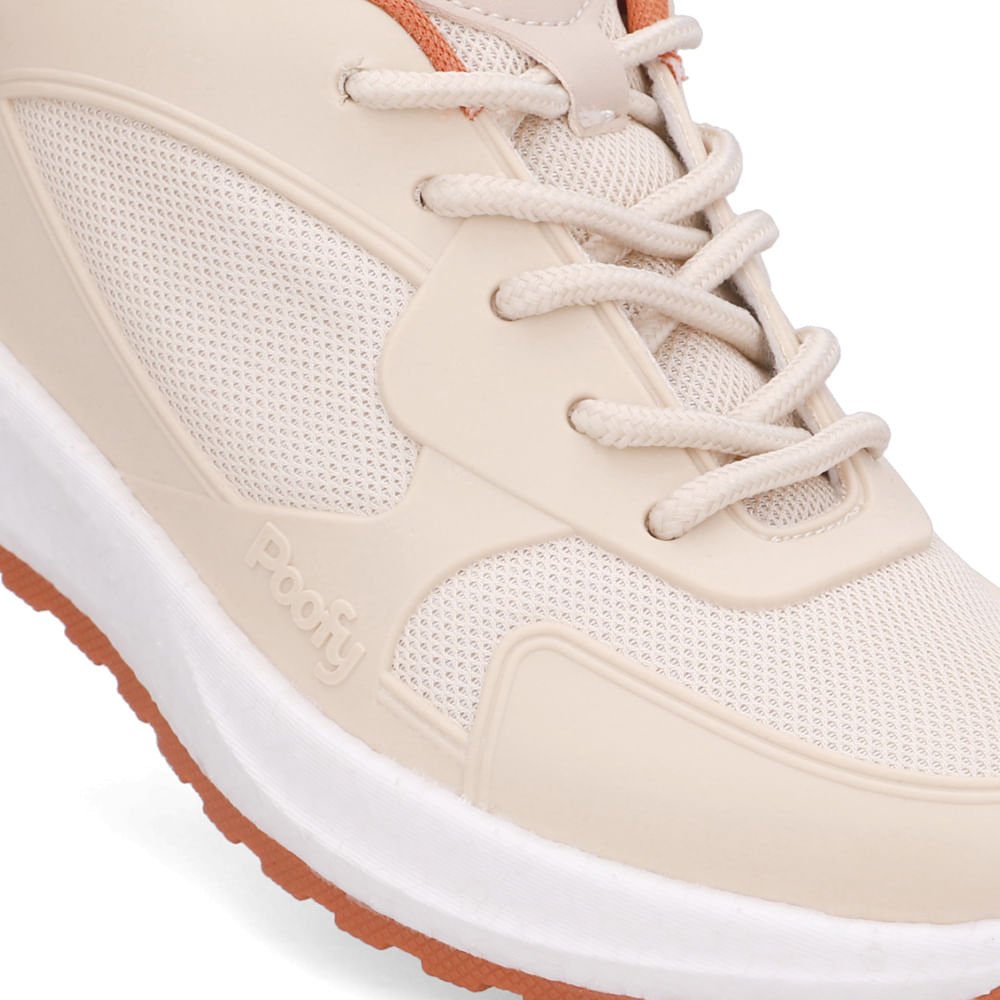 Tênis Poofy Tecido Branco Marfim Bege 4