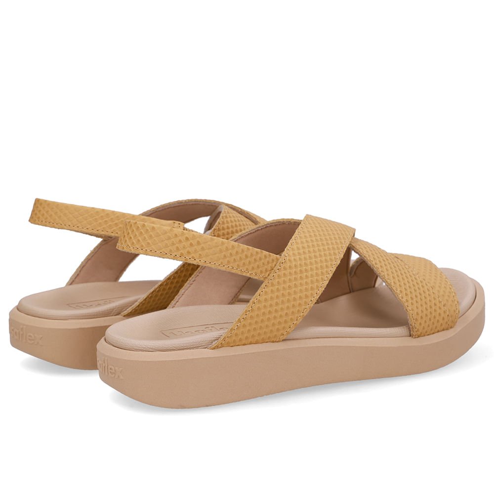 Sandália Salto Plataforma Couro Amarela Amarelo 3