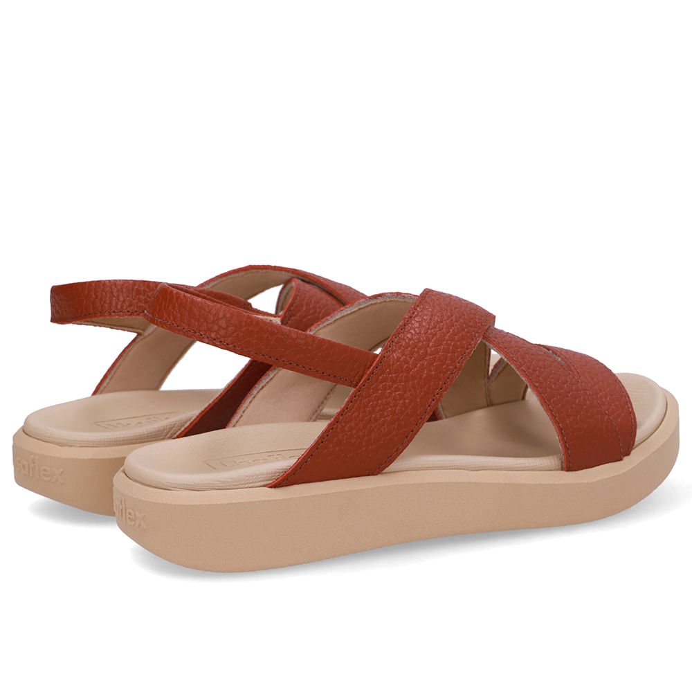 Sandália Salto Plataforma Couro Vermelha Vermelho 3