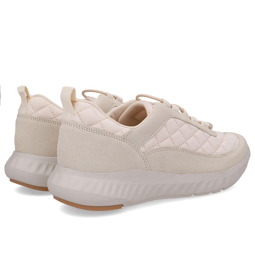 Tênis Tecido Bege Casual Cadarço Bege 3