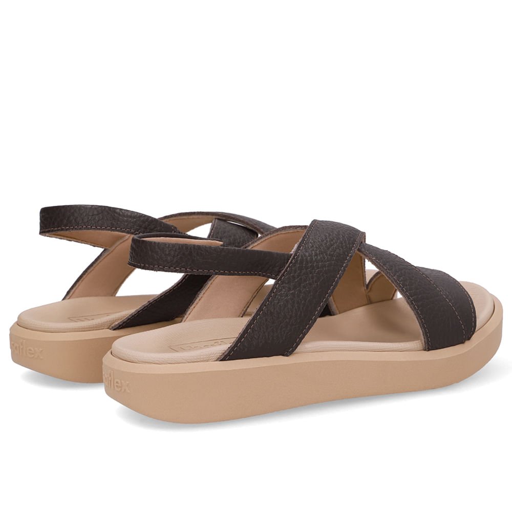 Sandália Salto Plataforma Couro Marrom Marrom 3