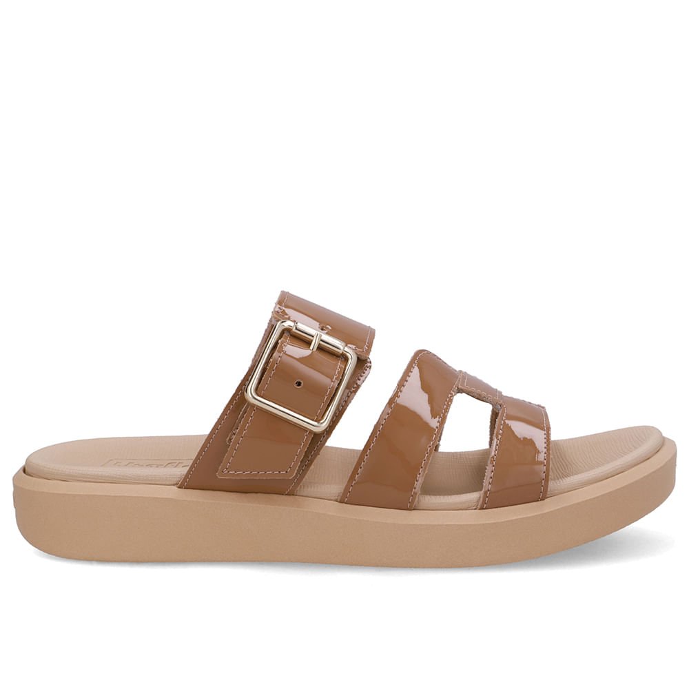 Tamanco Plataforma Couro Marrom Fivela