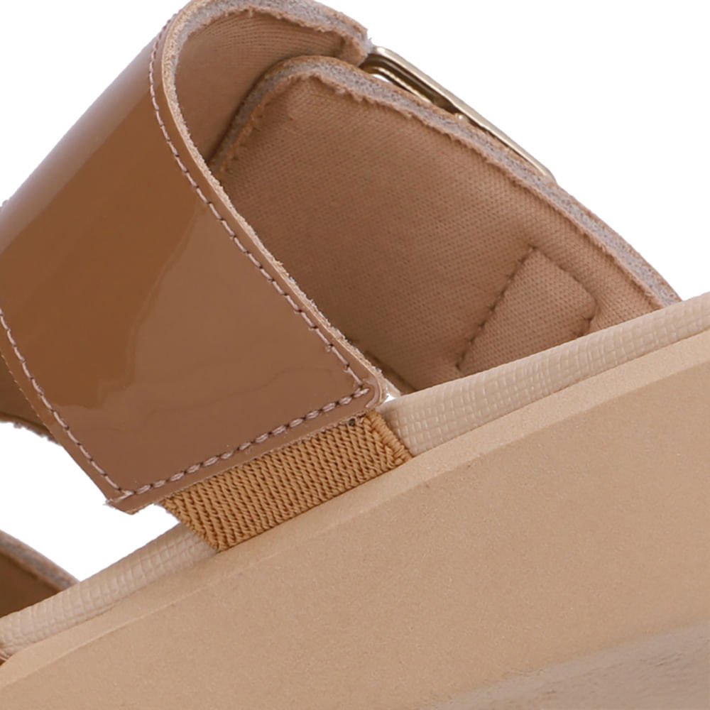 Tamanco Plataforma Couro Marrom Fivela Marrom 4