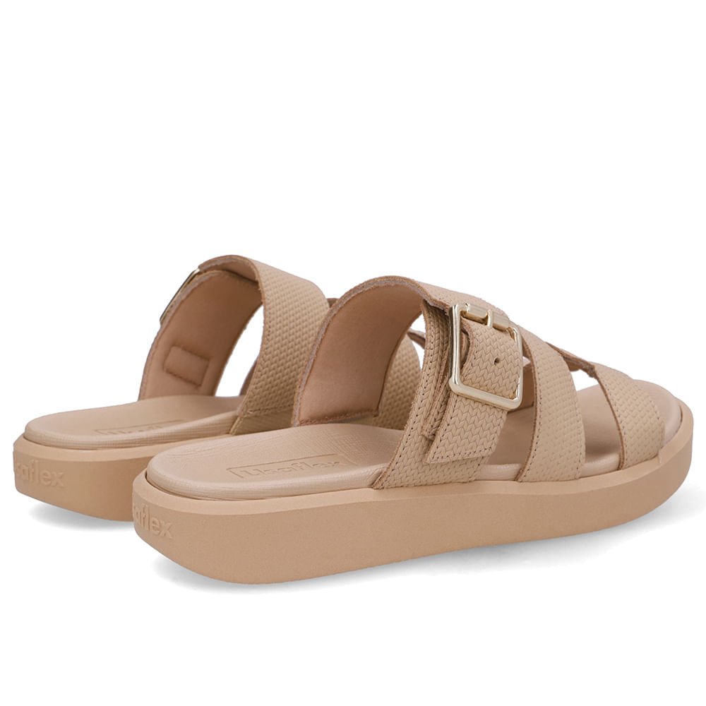 Tamanco Plataforma Couro Bege Fivela Bege 3