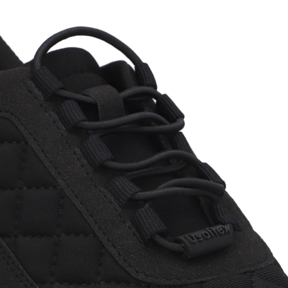 Tênis Tecido Preto Casual Cadarço Preto 4