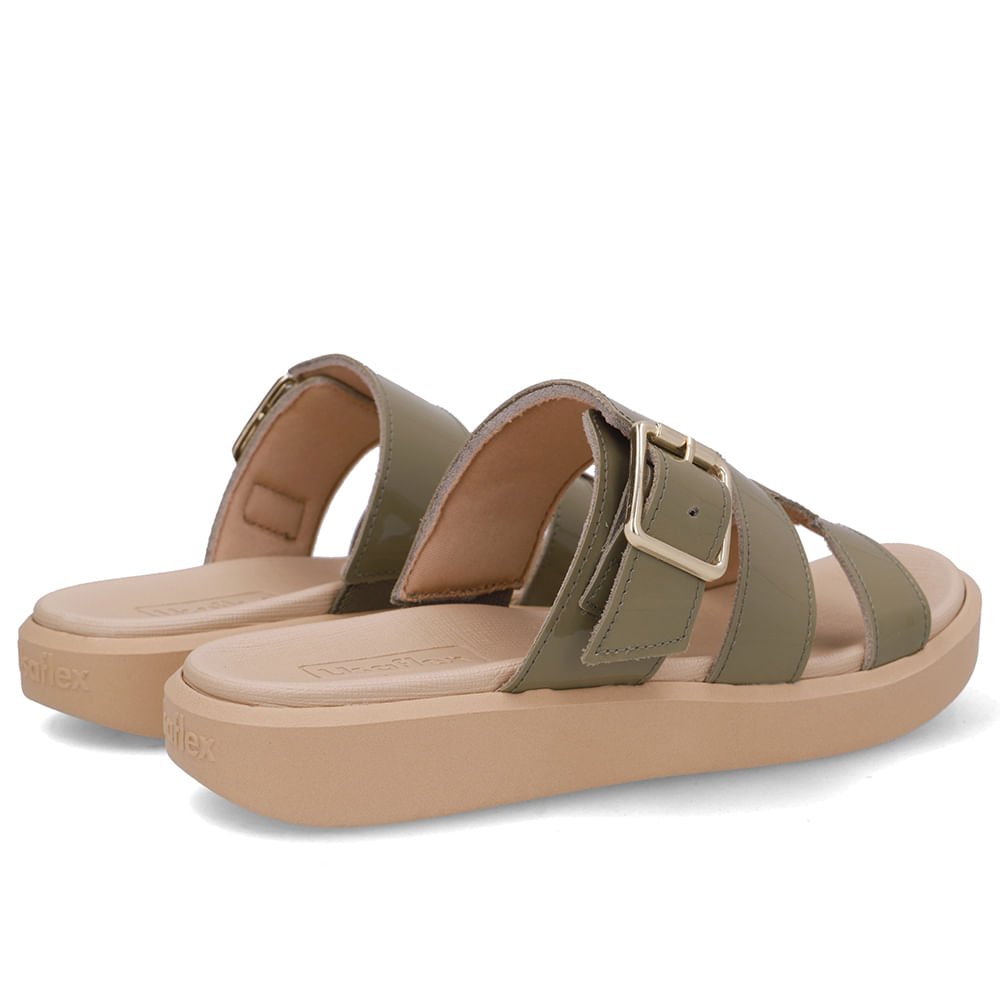 Tamanco Plataforma Couro Verde Fivela Verde 3