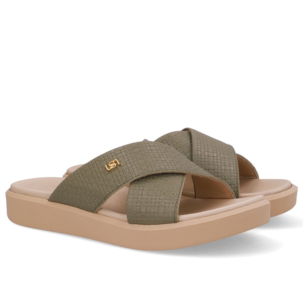 Tamanco Plataforma Couro Verde Verde 2