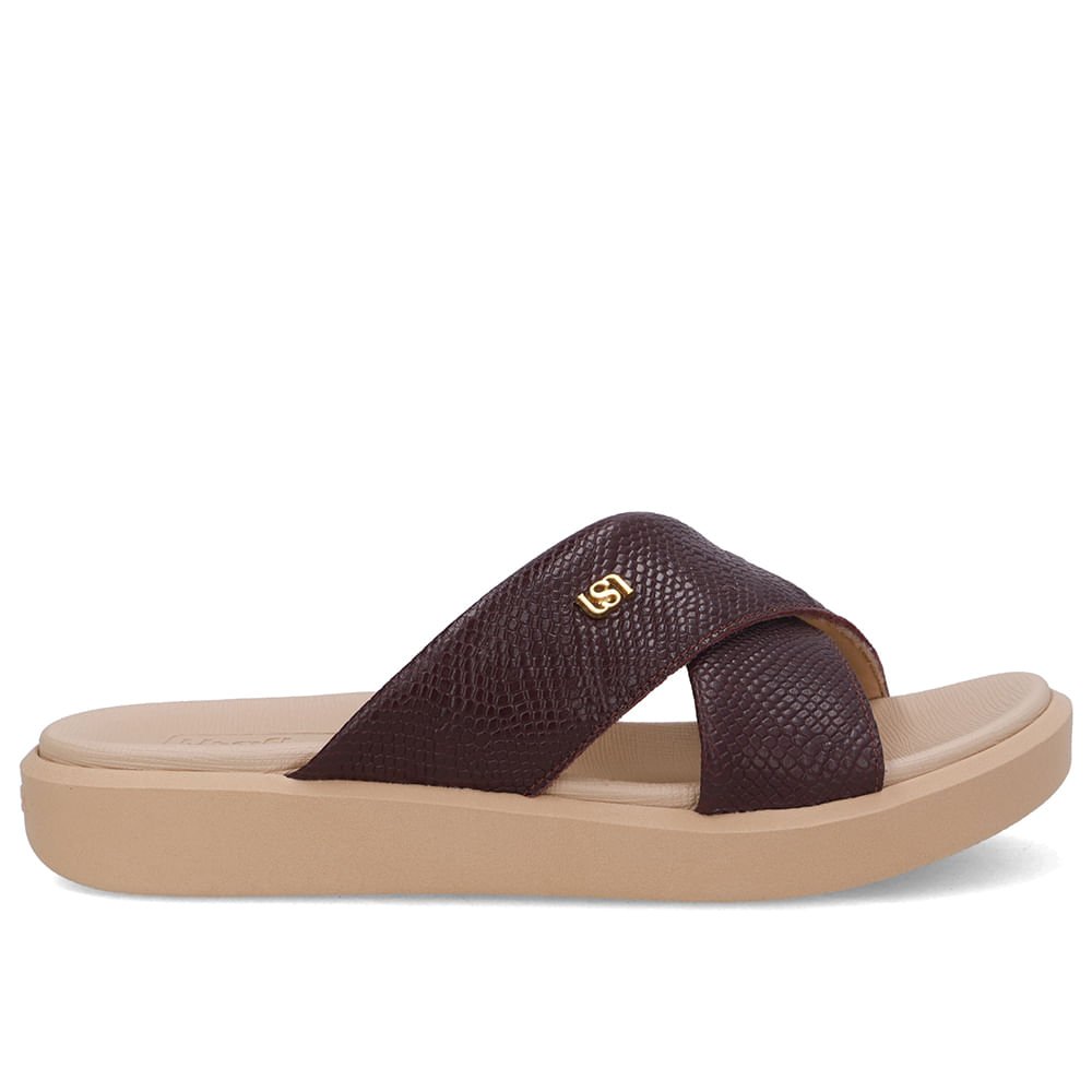 Tamanco Plataforma Couro Roxo