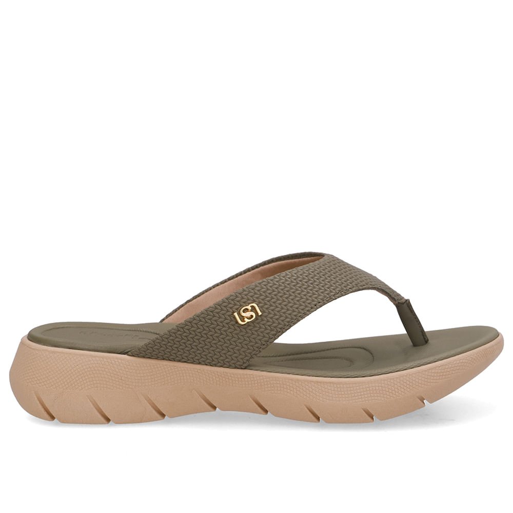 Chinelo Salto Plataforma Couro Verde