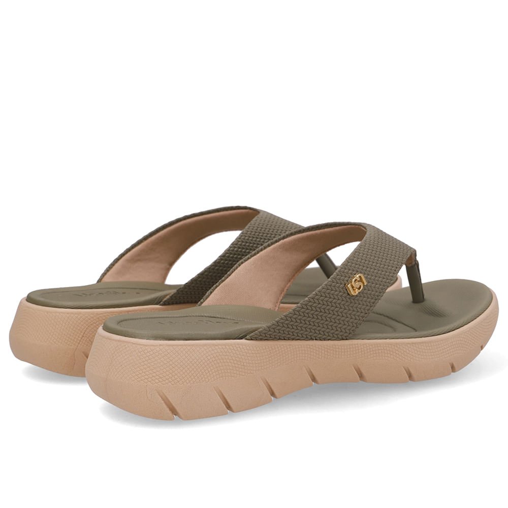 Chinelo Salto Plataforma Couro Verde Verde 3