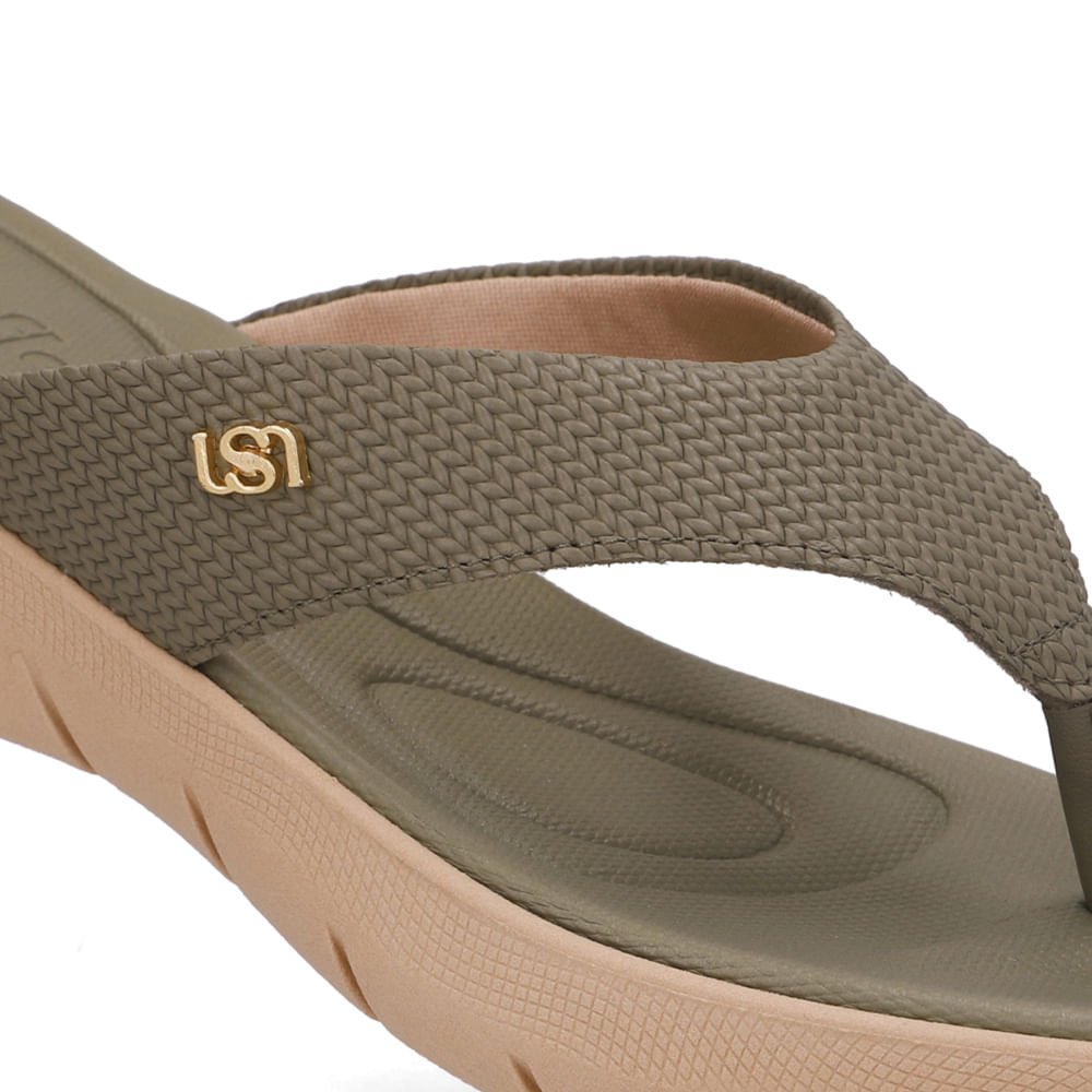 Chinelo Salto Plataforma Couro Verde Verde 4