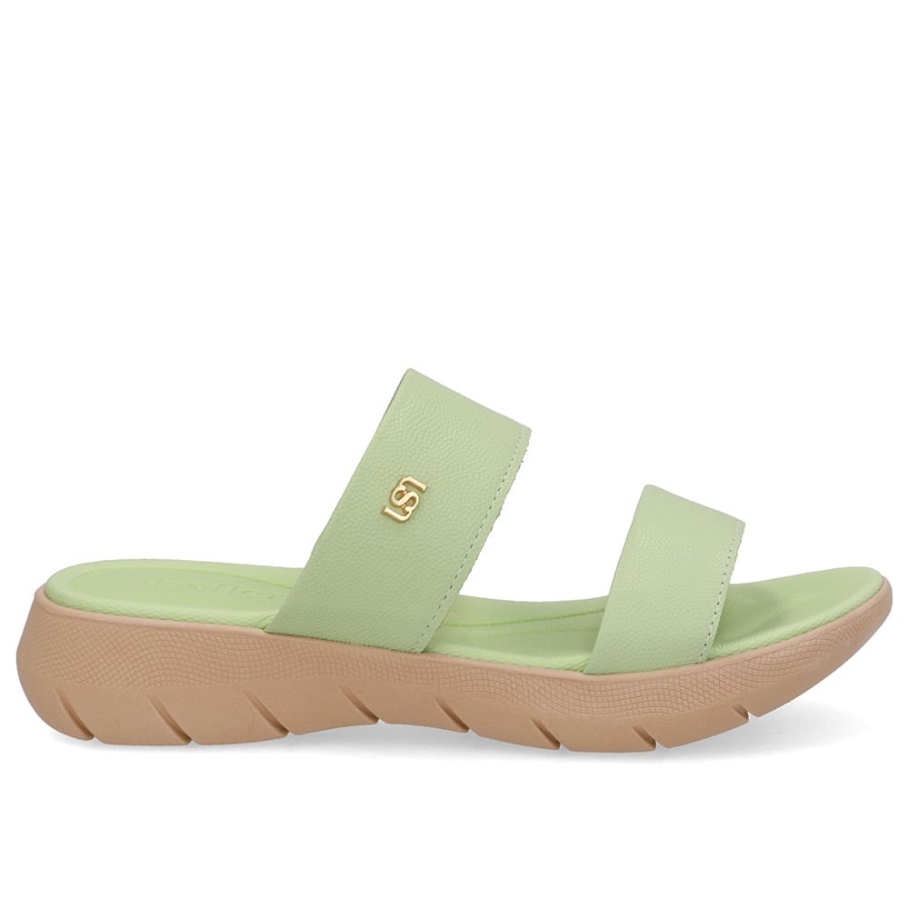 Tamanco Plataforma Couro Verde Mentolado