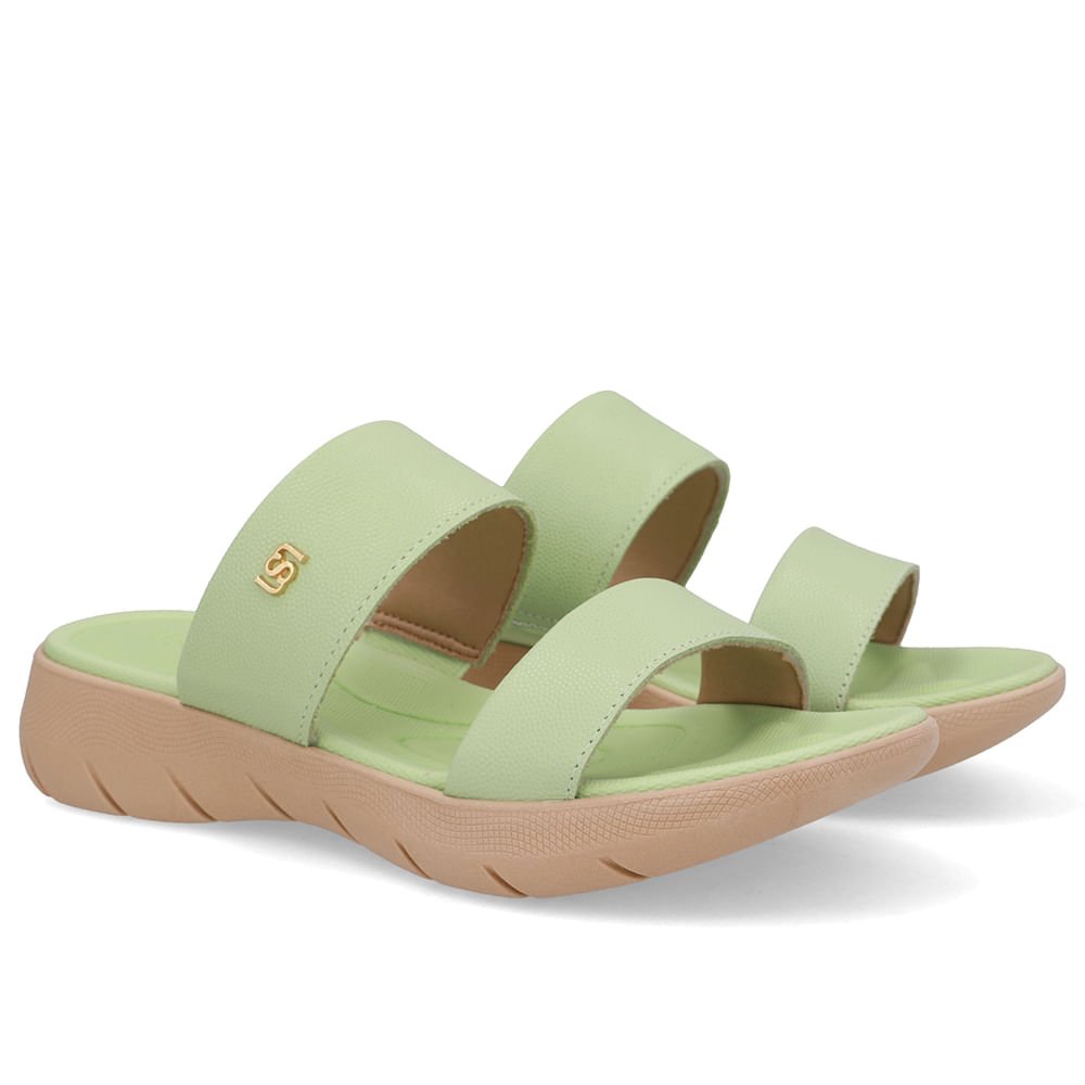 Tamanco Plataforma Couro Verde Mentolado Verde 2