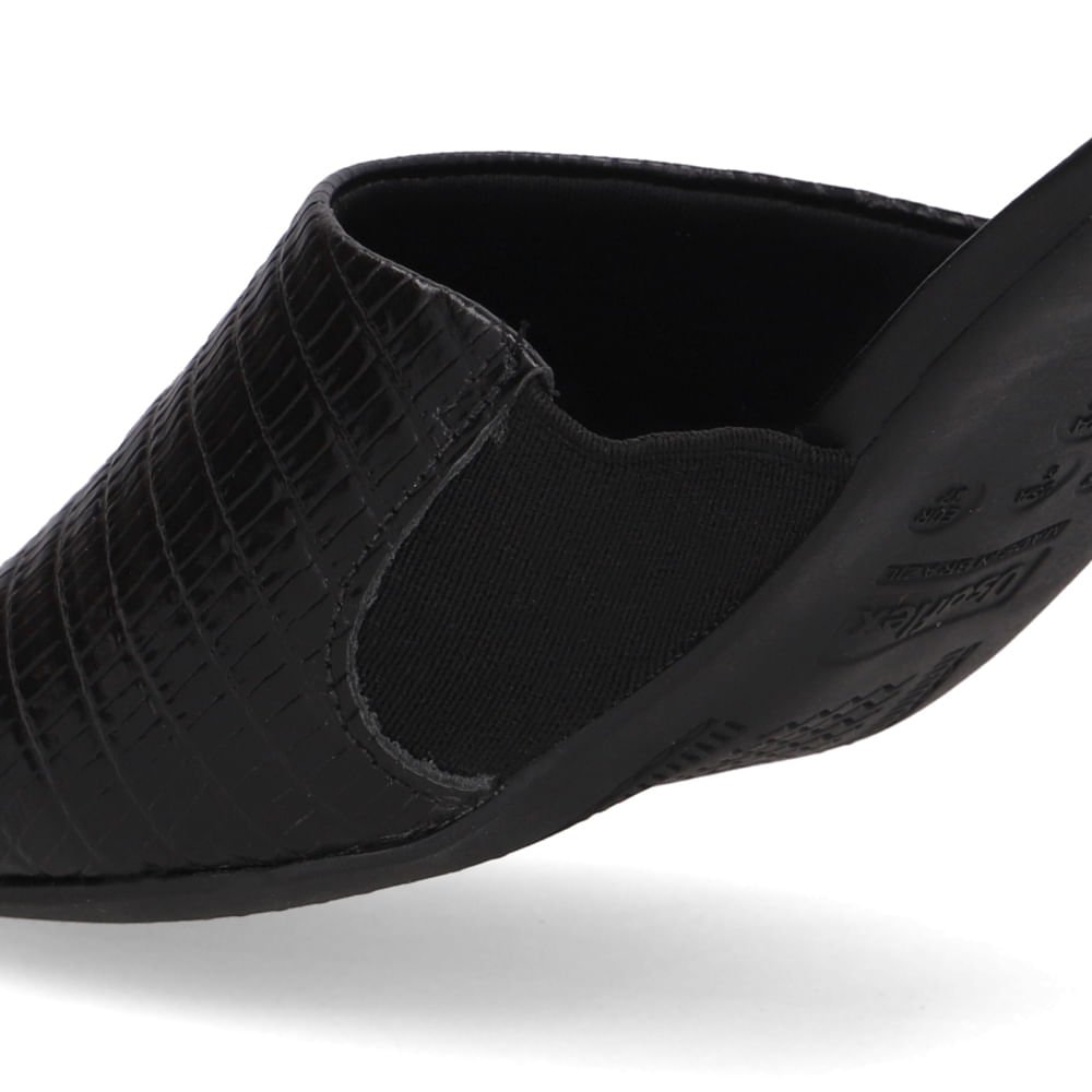 Tamanco Salto Plataforma Couro Preto Preto 4