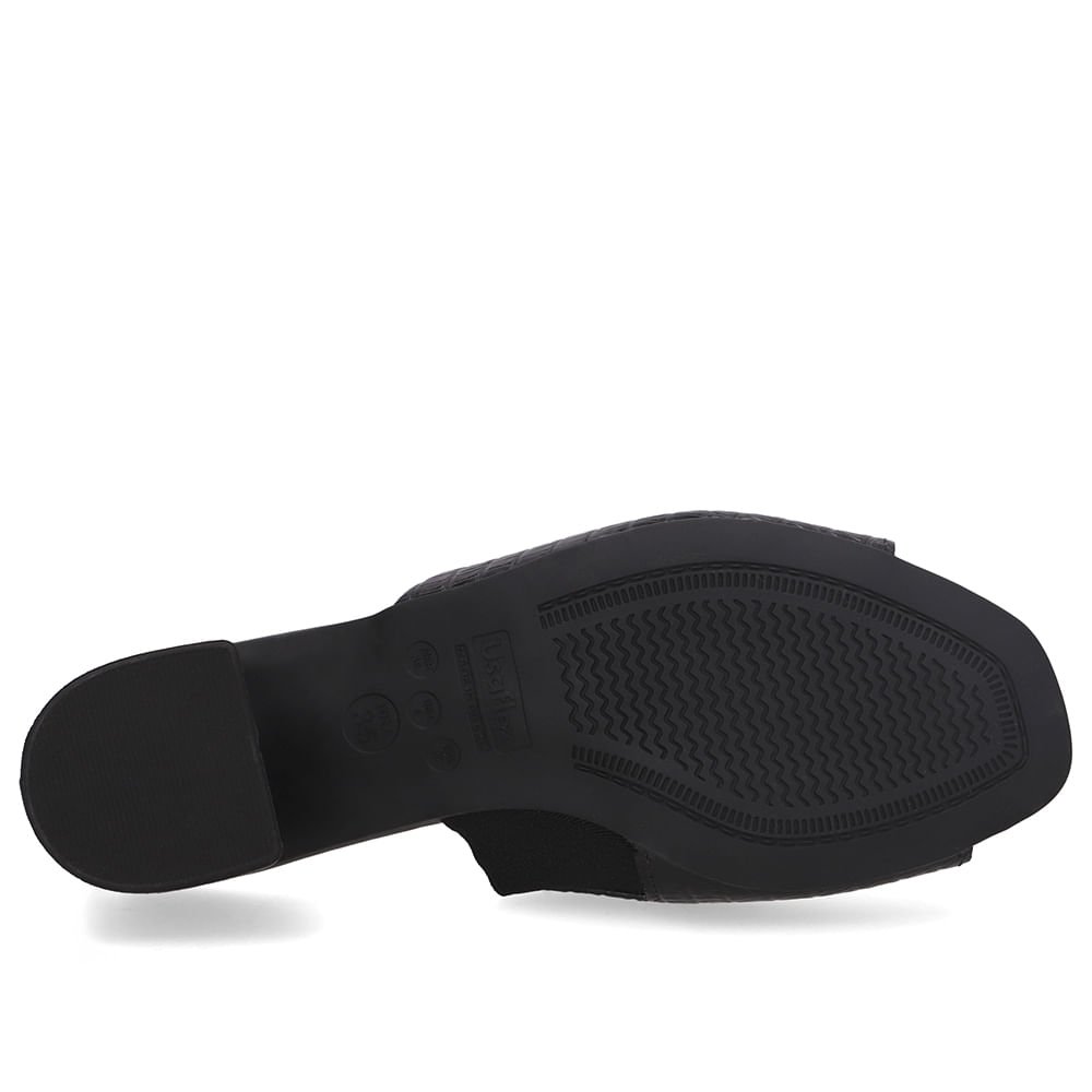 Tamanco Salto Plataforma Couro Preto Preto 5