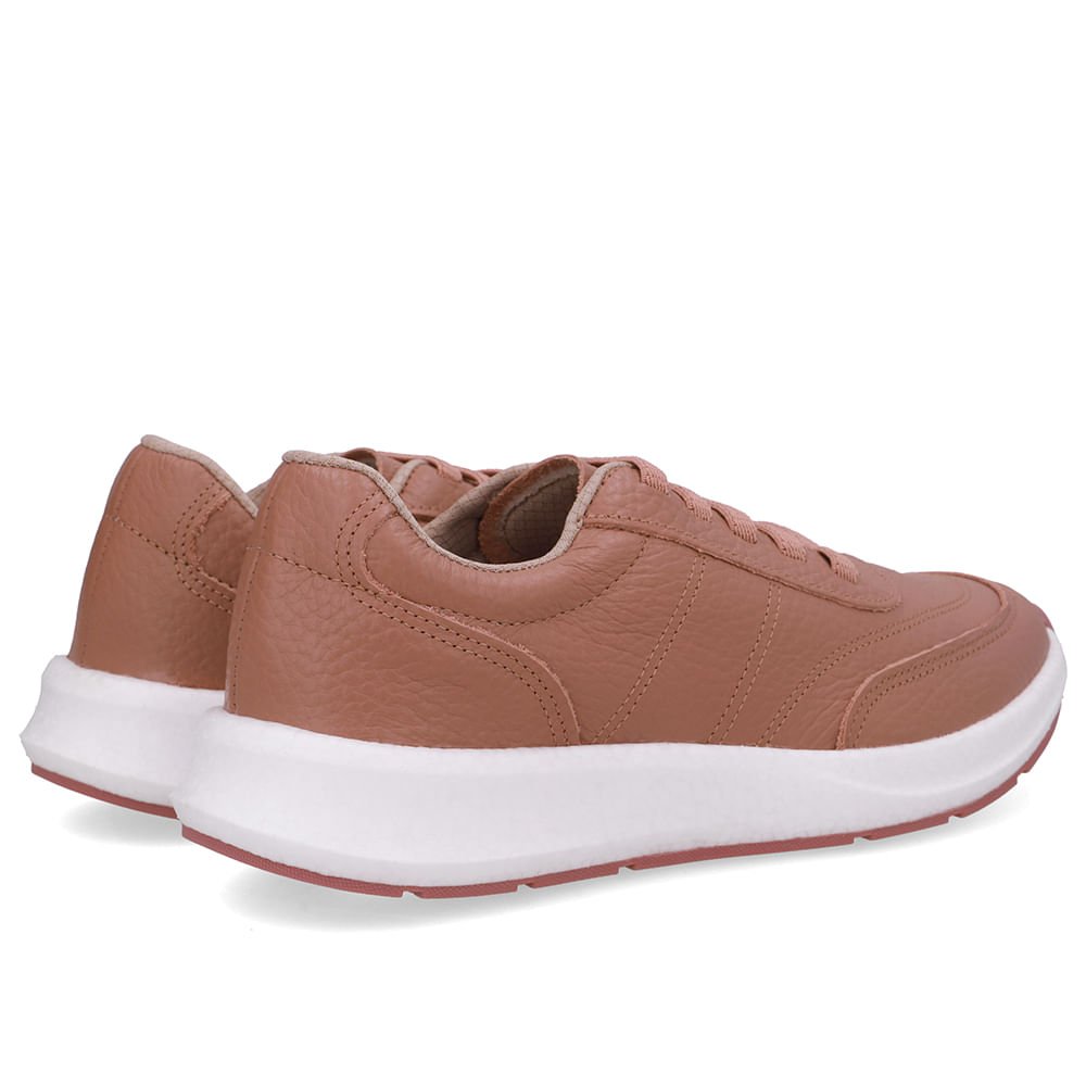Tênis Couro Rosa Casual Cadarço Rosa 3