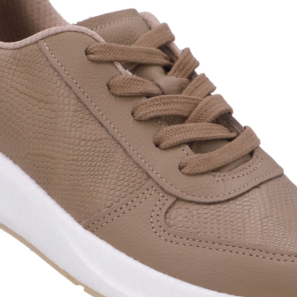 Tênis Couro Marrom Casual Cadarço Marrom 4