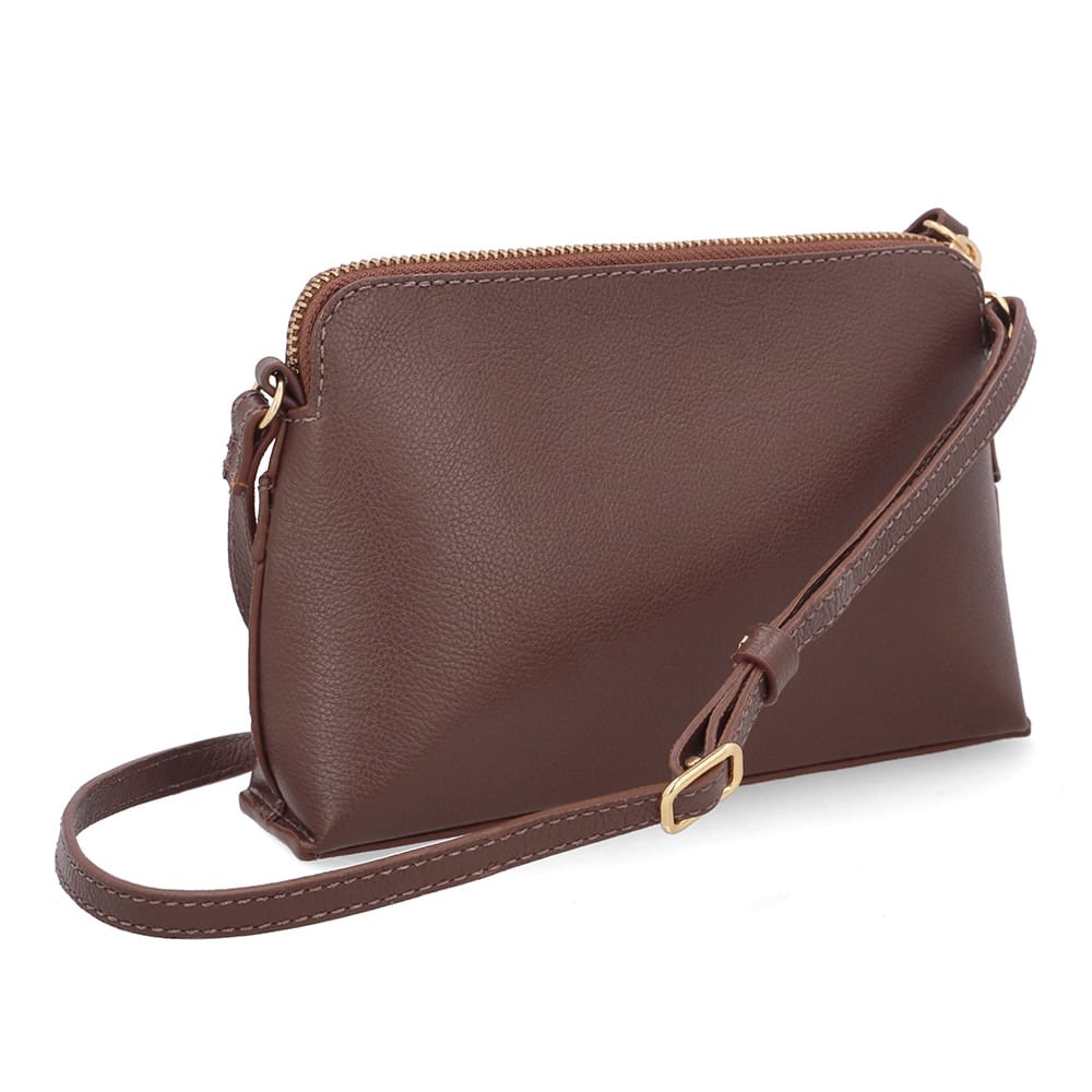 Bolsa Tiracolo Couro Marrom Fivela Marrom 2