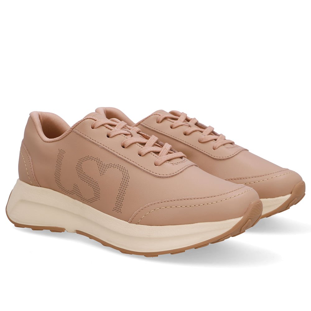 Tênis Couro Bege Monograma Marrom 2