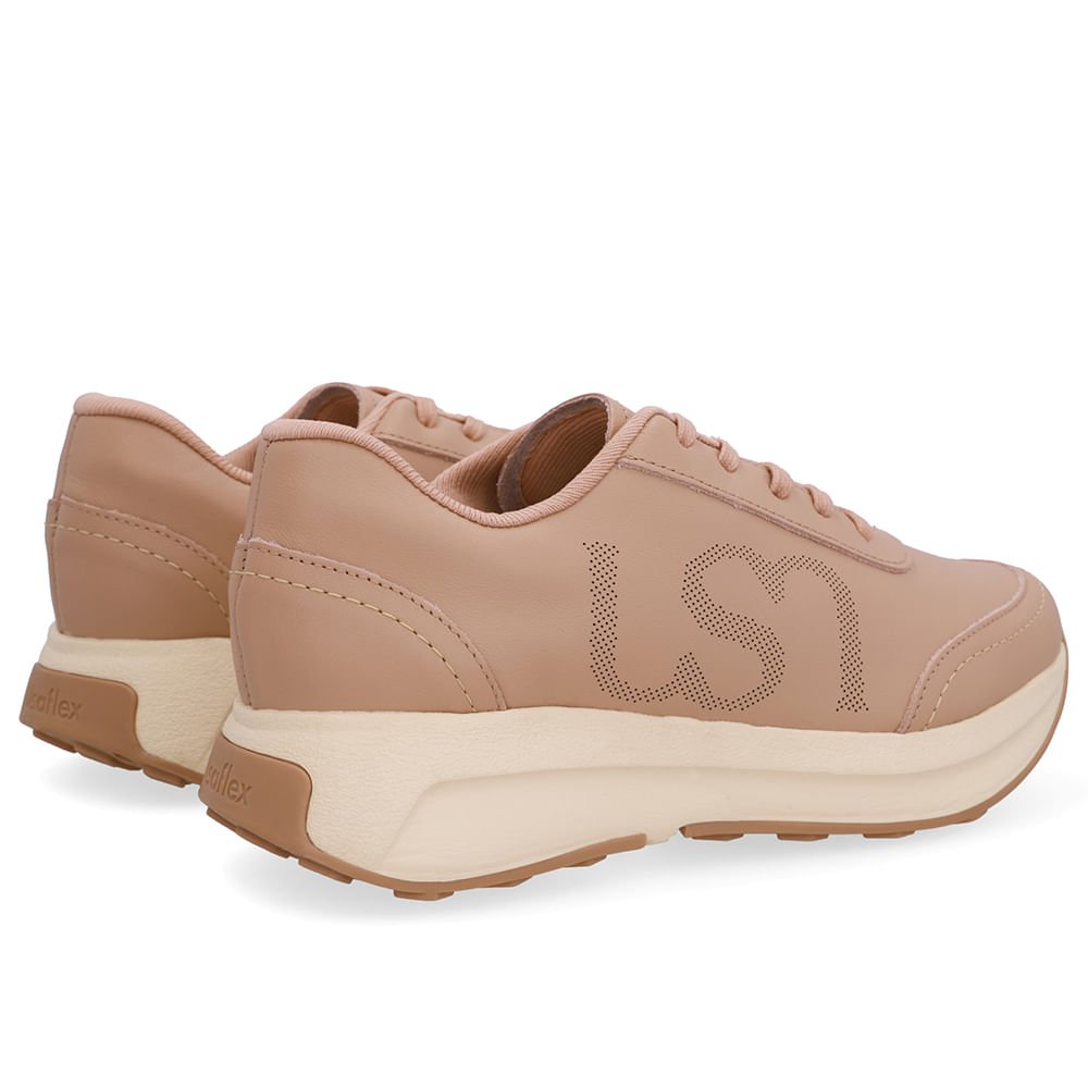 Tênis Couro Bege Monograma Marrom 3