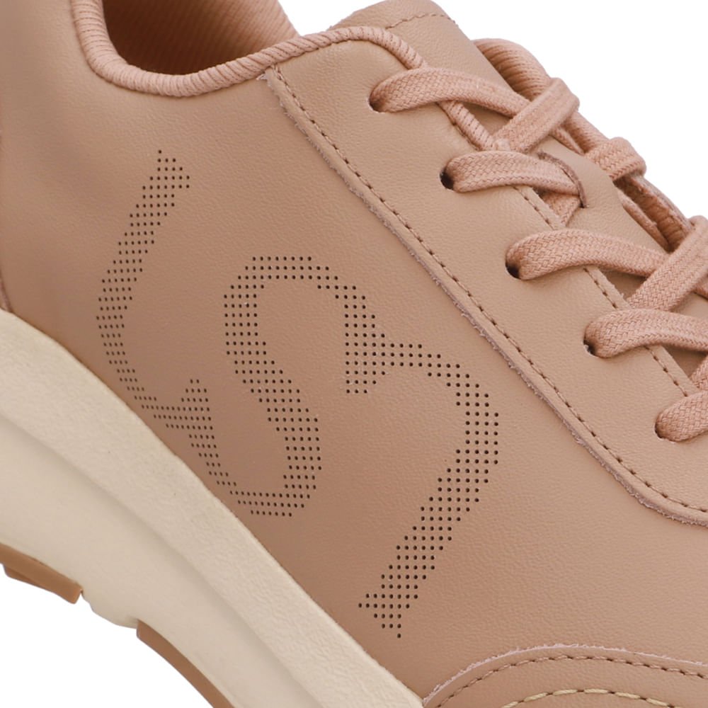 Tênis Couro Bege Monograma Marrom 4