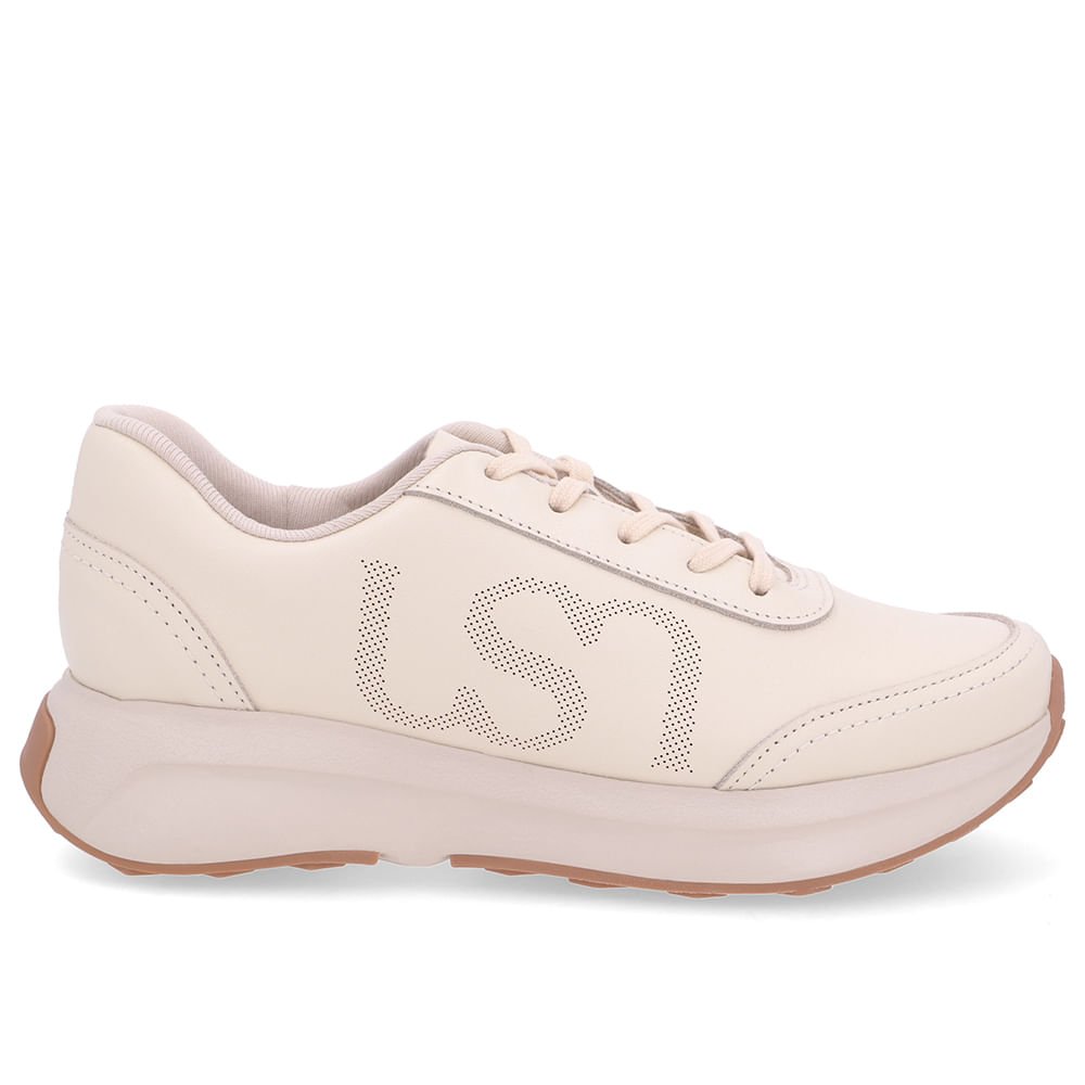 Tênis Couro Branco Marfim Monograma