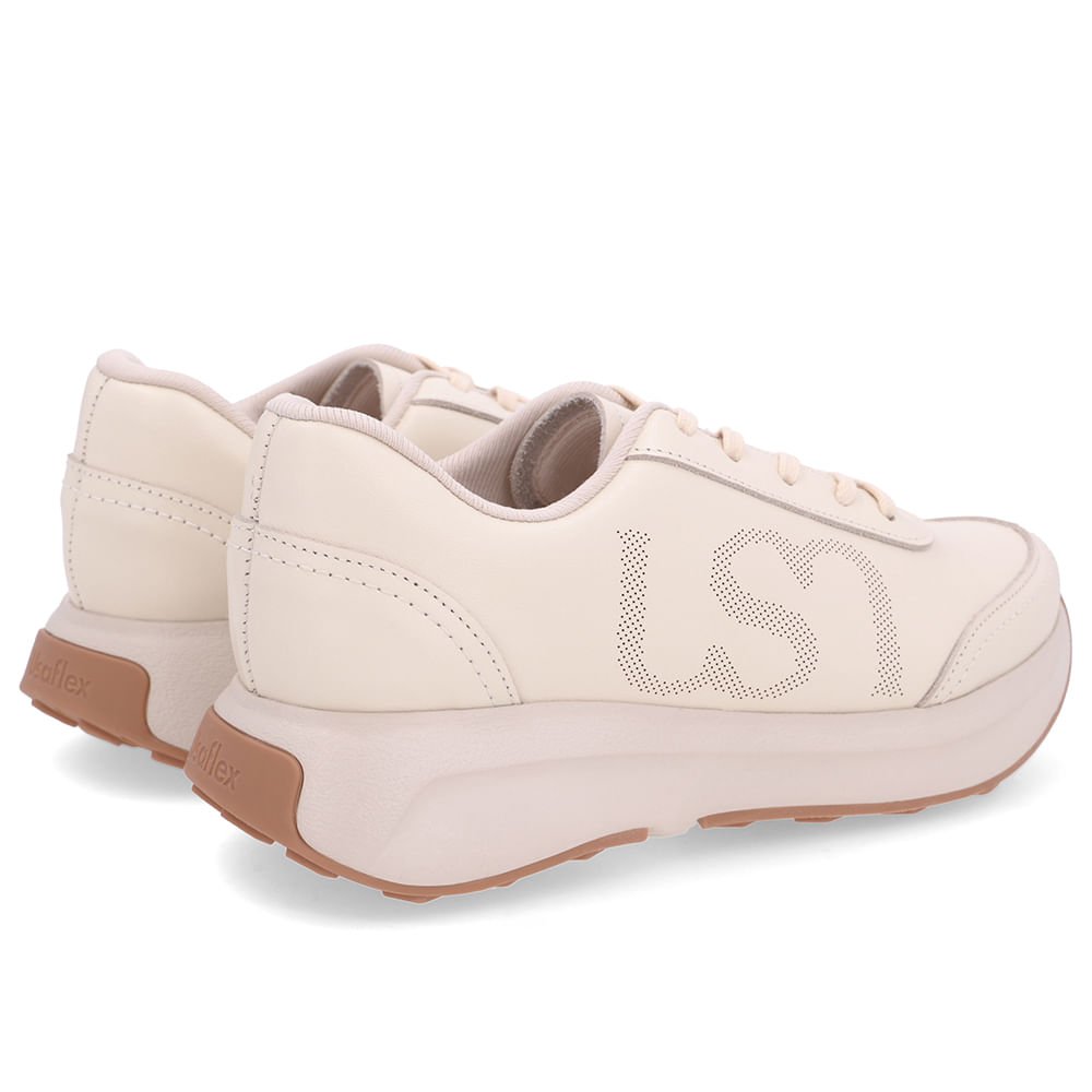 Tênis Couro Branco Marfim Monograma Branco 3