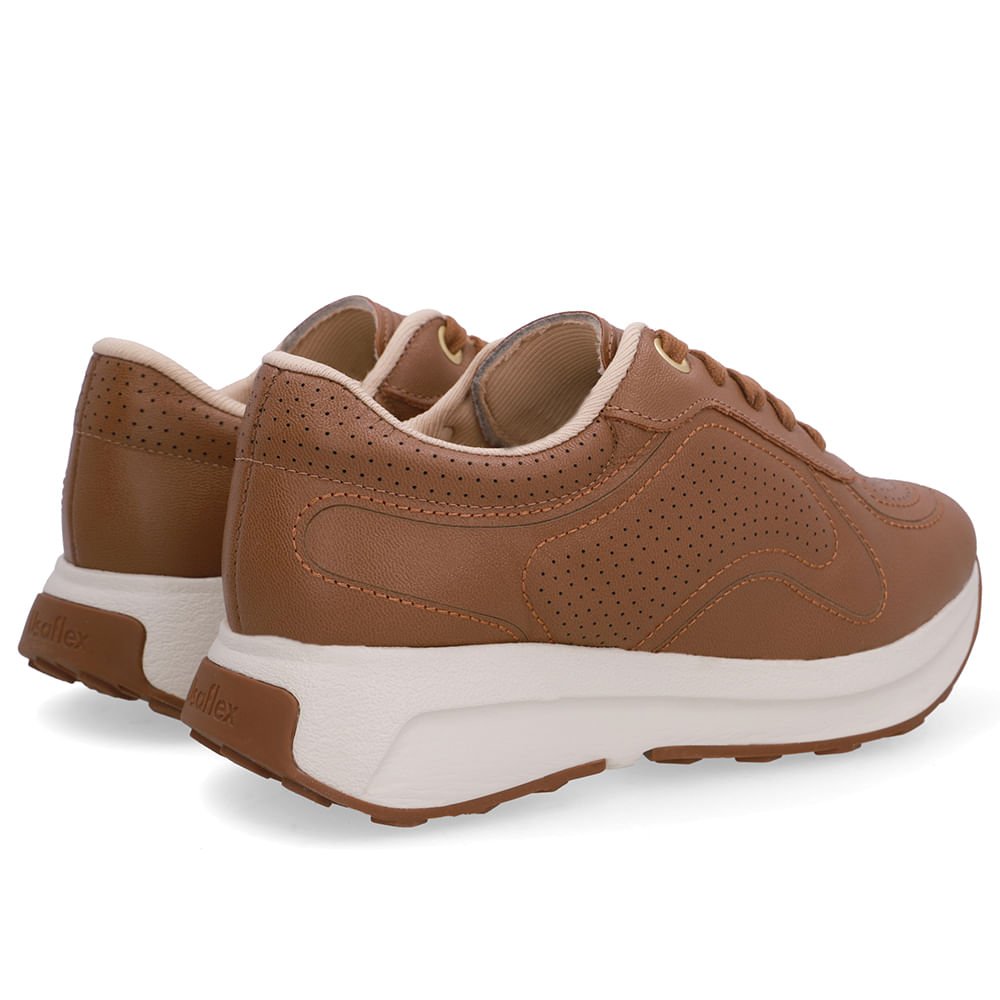 Tênis Casual Couro Marrom Canela Marrom 3
