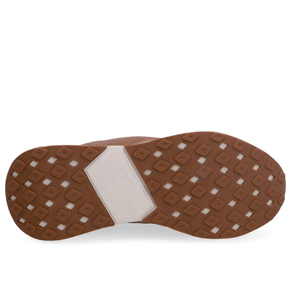 Tênis Casual Couro Marrom Canela Marrom 5