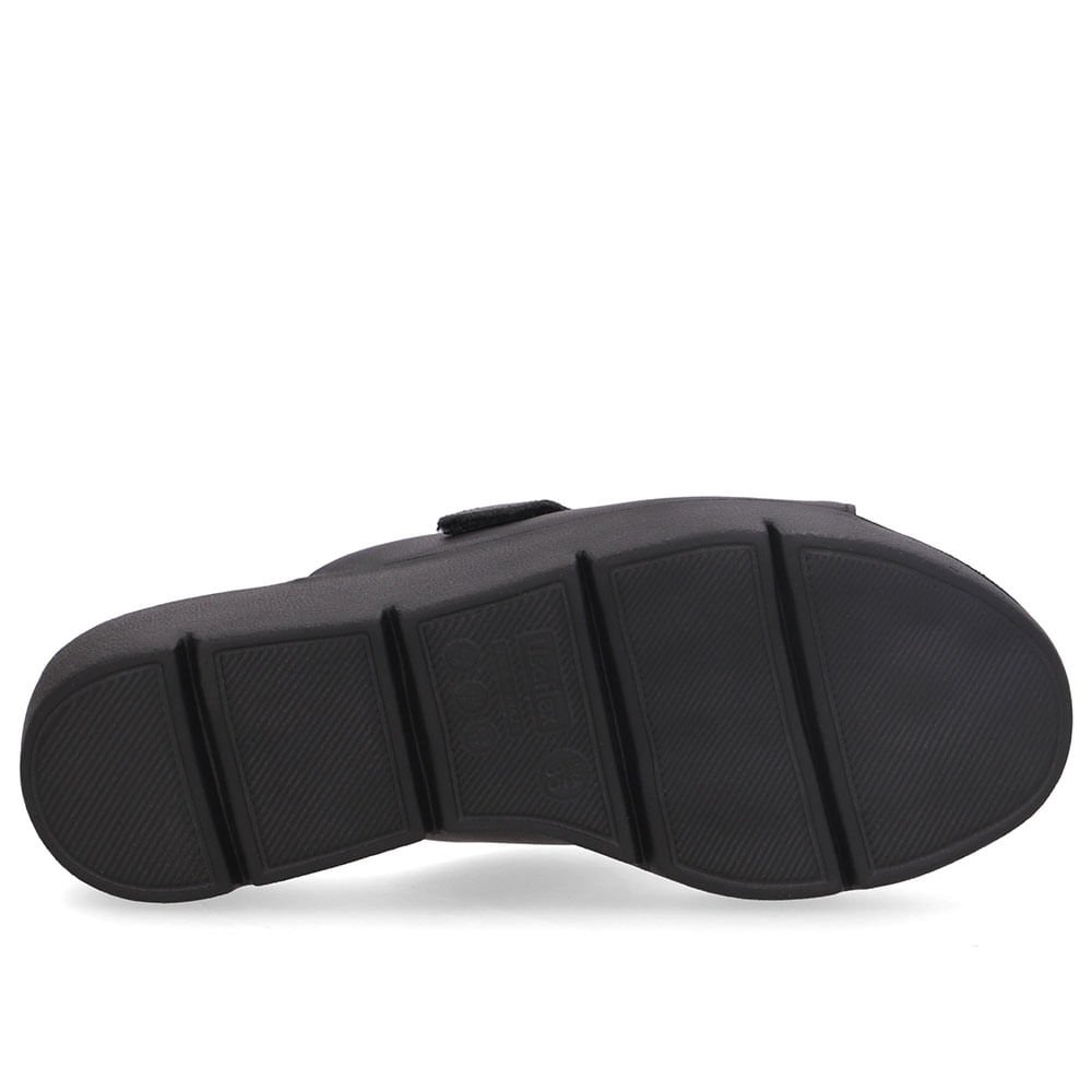 Tamanco Salto Plataforma Couro Preto Fecho-Flex Preto 5