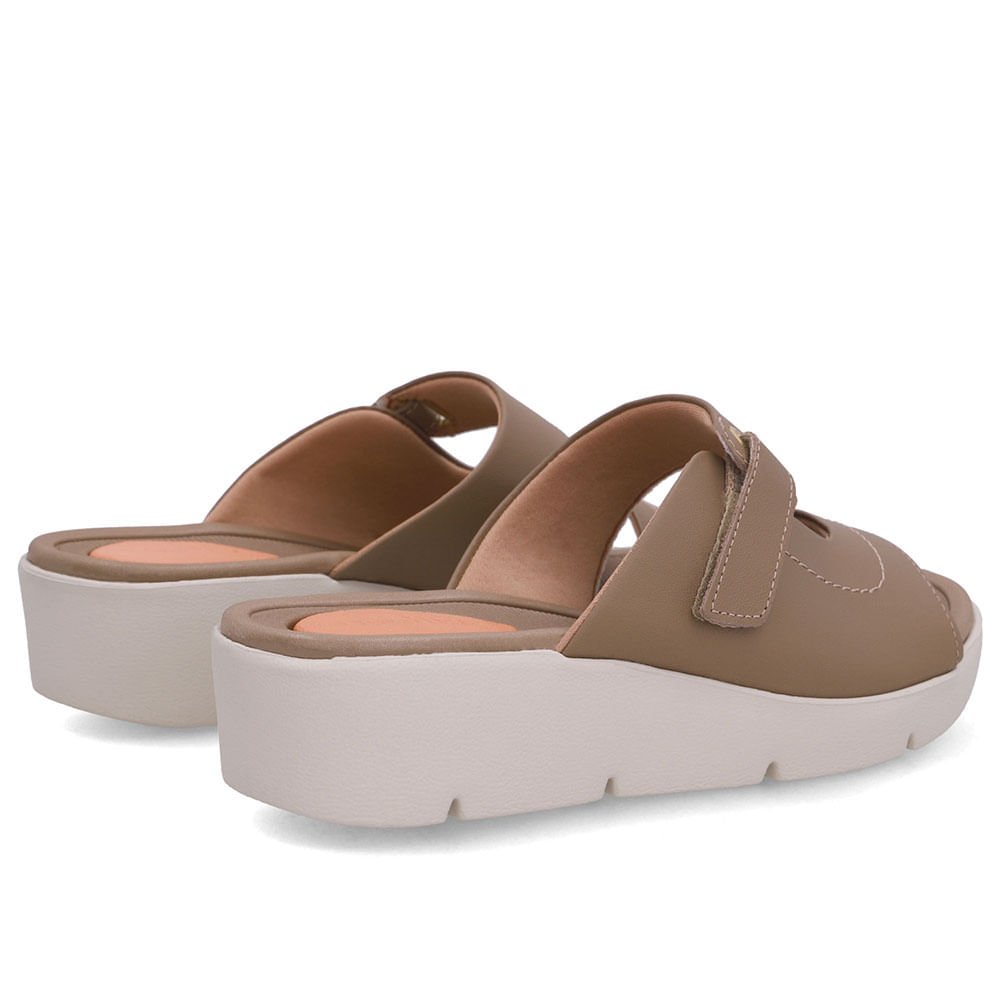 Tamanco Salto Plataforma Couro Marrom Fecho-Flex Marrom 3