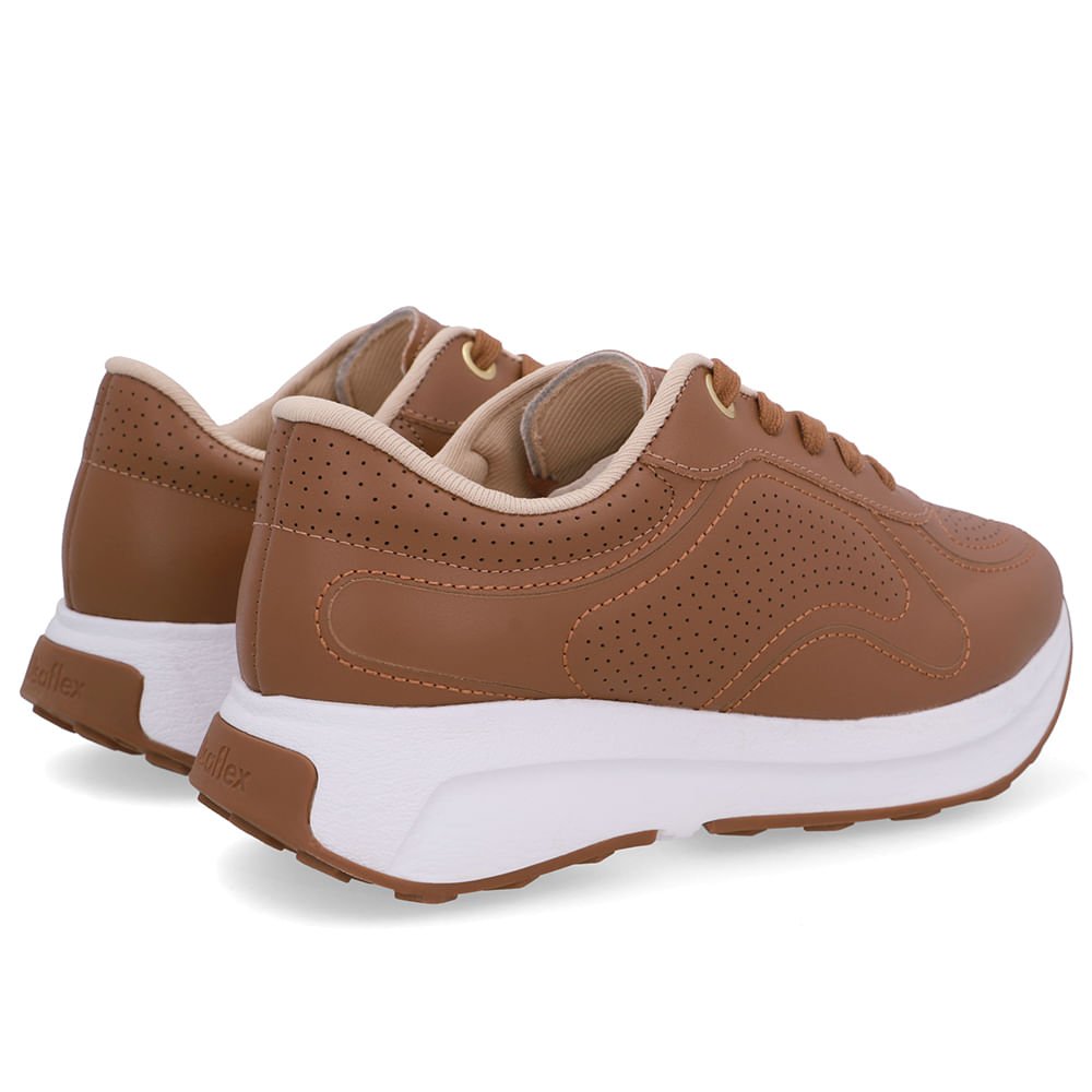 Tênis Casual Couro Marrom Canela Marrom 3