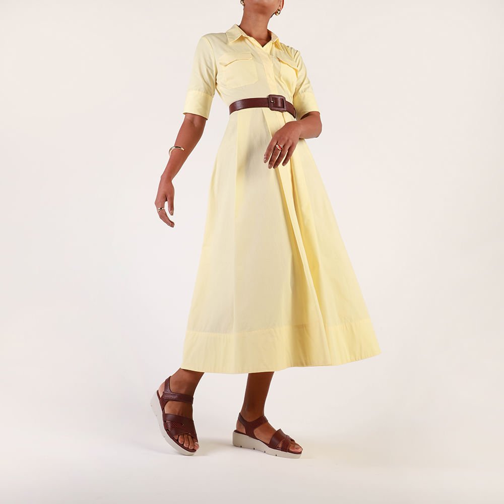 Sandália Couro Vermelha Fecho-Flex Vinho 4