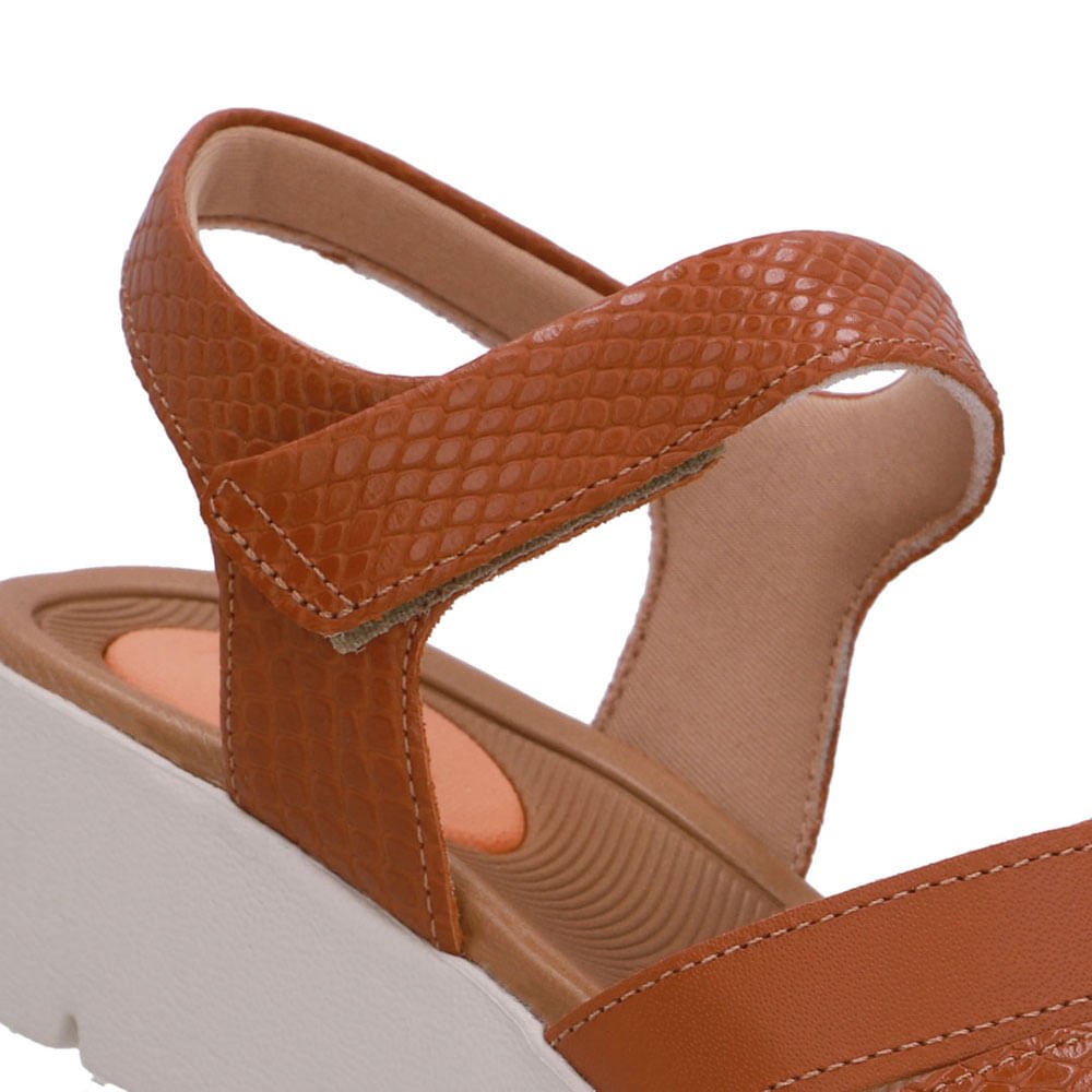 Sandália Couro Marrom Fecho-Flex Marrom 4