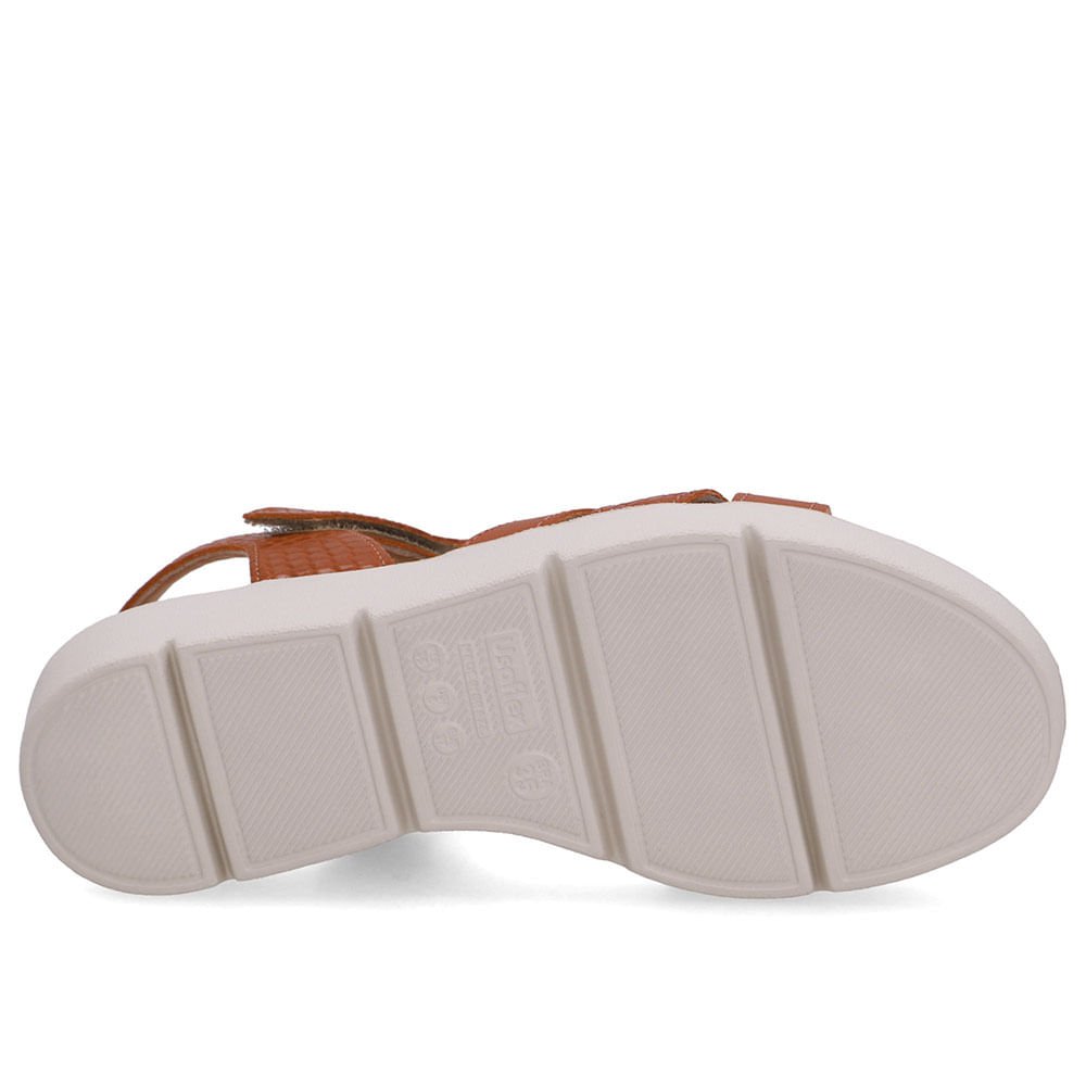 Sandália Couro Marrom Fecho-Flex Marrom 5