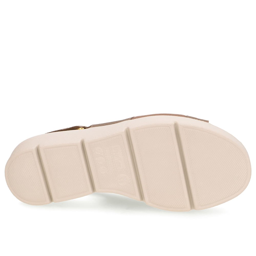 Sandália Couro Marrom Lateral Tecido Marrom 5