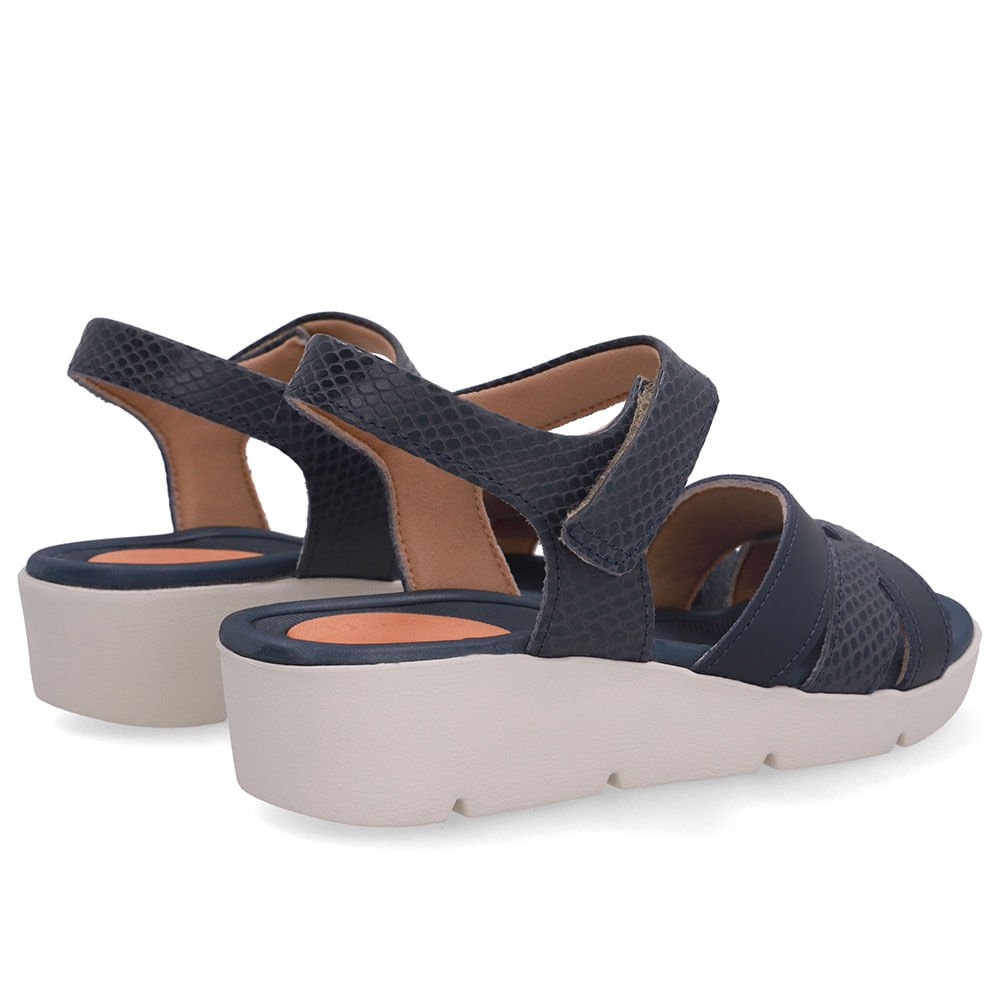 Sandália Couro Azul Fecho-Flex Azul 3