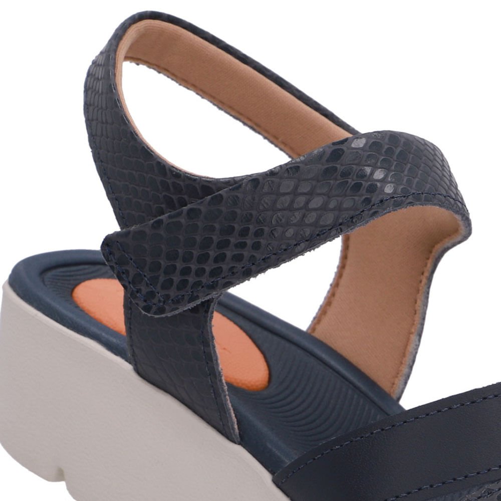 Sandália Couro Azul Fecho-Flex Azul 4