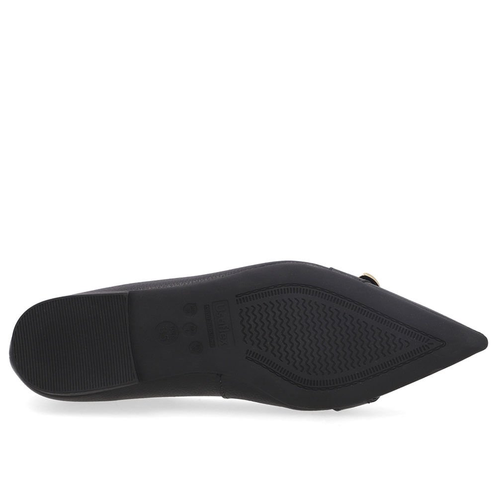 Sapatilha Preta Couro Fivela Preto 5