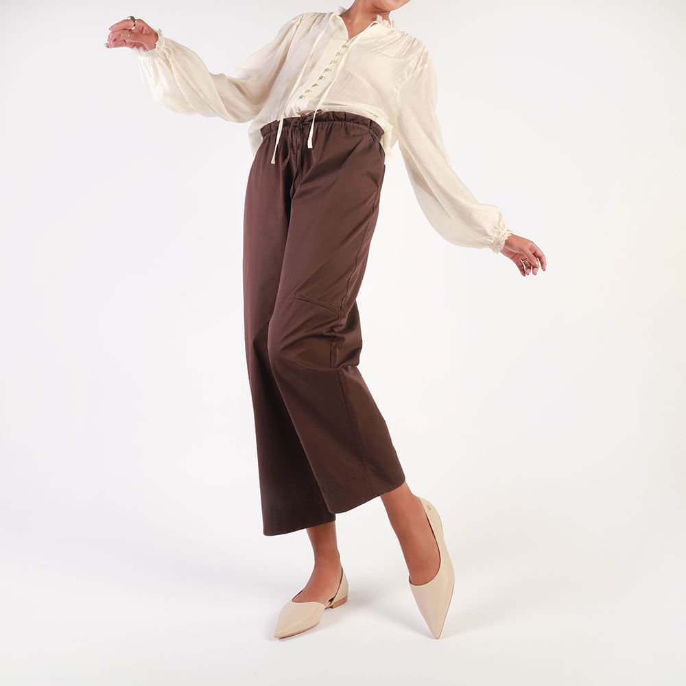 Sapatilha Bege Couro Recorte Lateral Bege 4