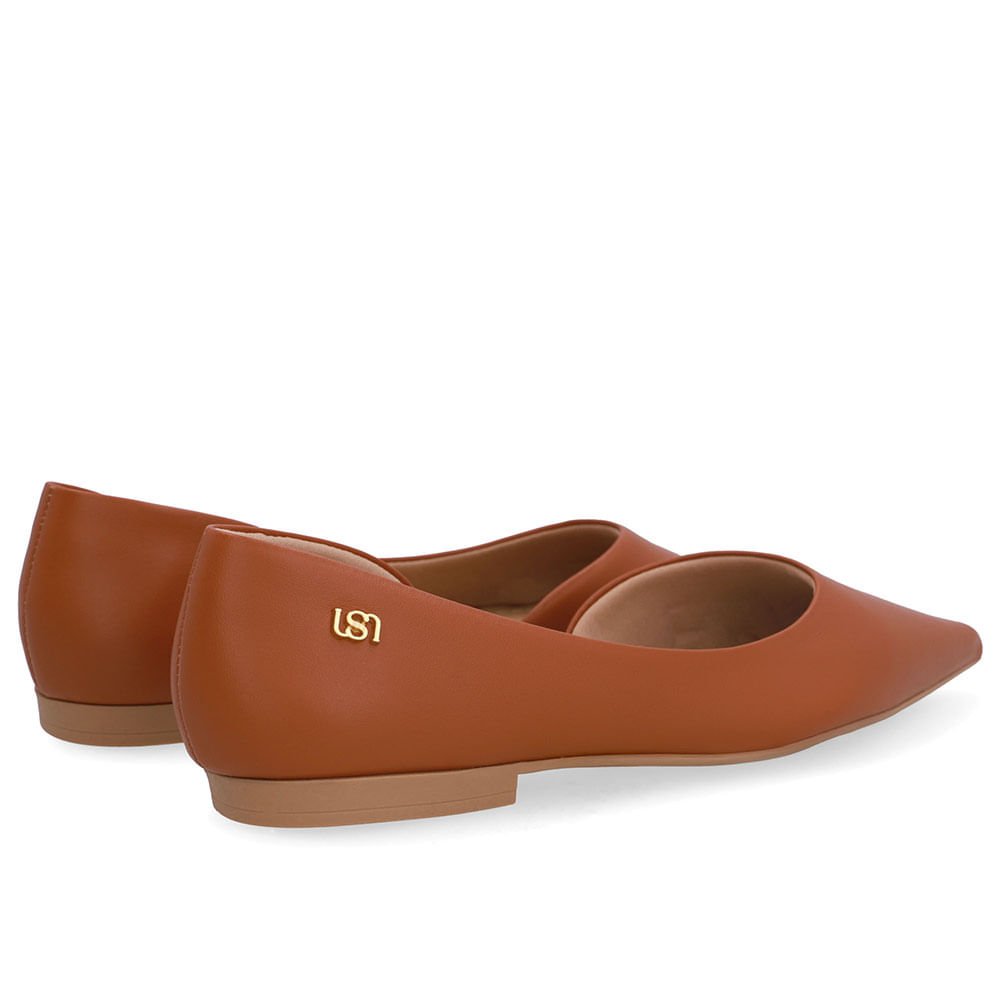 Sapatilha Marrom Couro Recorte Lateral Marrom 3