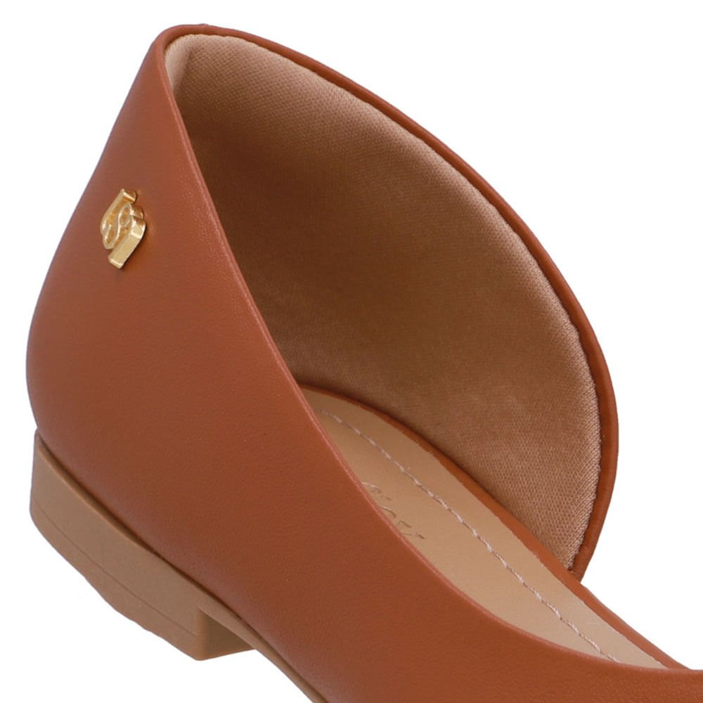 Sapatilha Marrom Couro Recorte Lateral Marrom 4